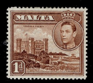 MALTA GVI SG219, 1d red-brown, LH MINT.