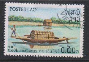 Laos 394 River Vessels 1982