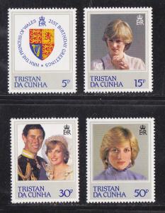 Tristan Da Cunha # 310-313, Princess Diana 21st Birthday,  NH, 1/2 Cat