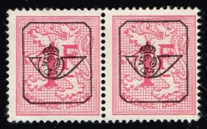 Belgium #420 Lion Rampant; Used Precancel Pair (0.50)