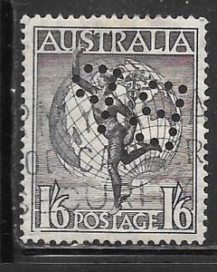 Australia C6: 1/6 Hermes and Earth, perfin, used, F-VF