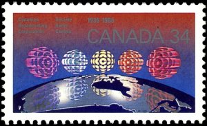 Canada 1986 MNH Stamps Scott 1103 Radio Television Map Broadcasting Corporation