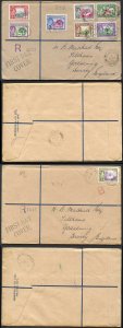 Dominica SG99/106 1938 KGVI Part Set on 2x FDC to England