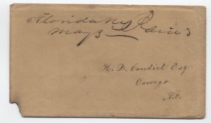 1850s Florida NY manuscript stampless cover paid 3 rate [H.3245]