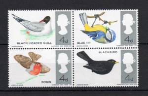 4d BIRDS (NON-PHOSPHOR) U/M BLOCK WITH REDDISH BROWN OMITTED Cat £200 (BEND)