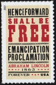 SC#4721 (45¢) Emancipation Proclamation Single (2013) SA