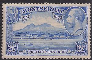 Montserrat 1932 KGV 2 1/2d Blue 300th Anniv Settlement MM SG 88 ( M1139 )