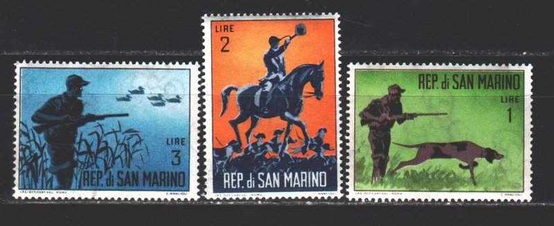 San Marino. 1962. 739-41. Hunting, dogs. MNH.