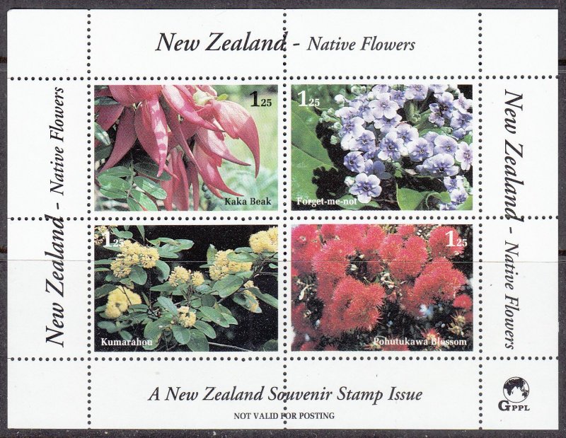 new zealand  4 souvenir sheets  mnh lot 107