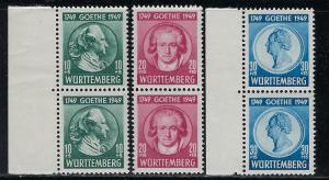 Germany - under French occupation Scott # 8NB9 - 8NB11, mint nh, pairs