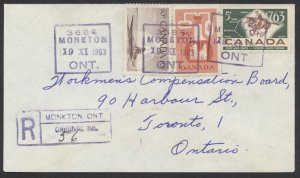 1963 Registered Cover Monkton ONT to Toronto via Stratford Monkton MOON