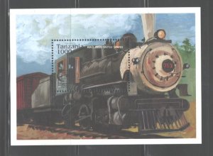 TANZANIA 1995 TRAINS  MS   #1342  MNH