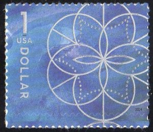 US 5853 $1 (One Dollar) 2024 Floral Geometry MNH single