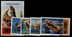 ZAMBIA QEII SG185-189, 1973 prehistoric animals, FINE USED.