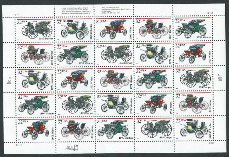 United States  Scott 3023a  MNH  Automabiles