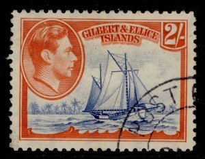 GILBERT & ELLICE ISLANDS GVI SG52, 2s deep ultramarine & orange-red, FINE USED.