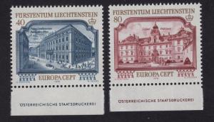 Liechtenstein  #636-637  MNH 1978 Europa Palace Vienna Feldsberg castle