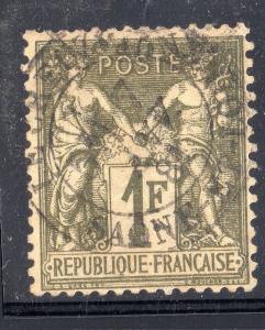 FRANCE SAGE USED STAMP XF CENTERING  LECREUZOT SAONNE SON CANCEL  Yv #72 Sc #76