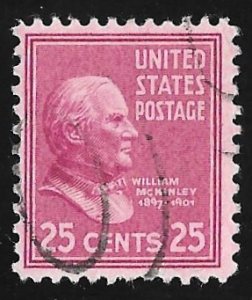 829 25 cents William McKinley Stamp used F-VF