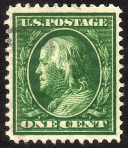 1910, US 1c, Franklin, Used, XF, Sc 374