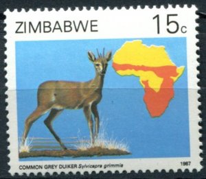 Zimbabwe Sc#550 MNH, 15c multi, Duikers Of Africa (1987)