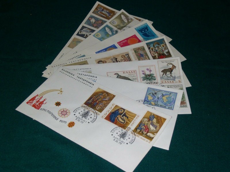 Greece 1970 year set official FDC's.