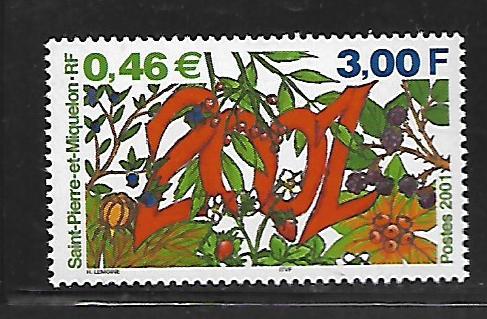 ST. PIERRE & MIQUELON 701 MNH NEW YEAR 2001