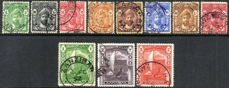 1936 Zanzibar Sg 310/320 Short Set of 11 Values Fine Used