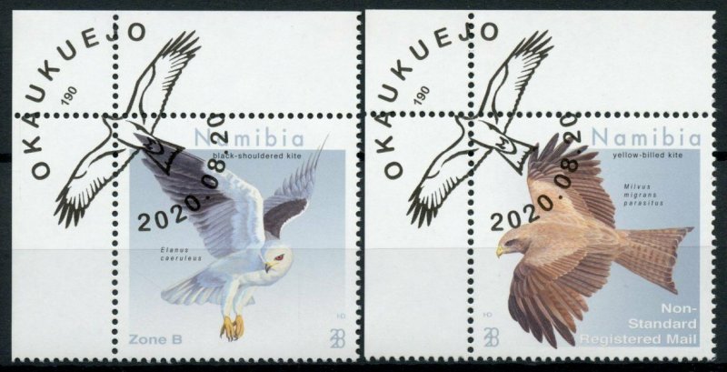 Namibia Birds on Stamps 2020 CTO Kites Yellow-Billed Kite Birds of Prey 2v Set