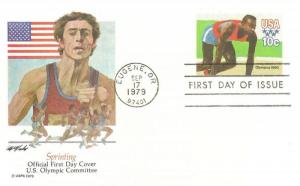 U.S. 1979 OLYMPIC SPRINTER Scott #UX80 10c Fleetwood FDC USPS Postcard