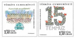 Turkey 2017 MNH Stamps Army Tank Coup d'état