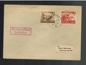1943 Germany Feldpost Cover to hamburg via E Boat