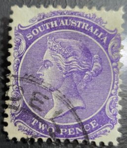 Stamp South Australia 1862 Queen Victoria Two Pence A3 #16 used