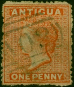 Antigua 1867 1d Vermilion SG7b Wmk Sideways Good Used