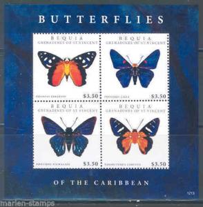 BEQUIA 2012  BUTTERFLIES  SHEET MINT NH