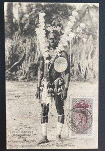 1926 Upper Volta Real Picture Postcard Cover Warrior With Custom