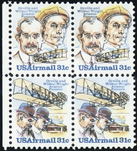 C92a, Mint NH 31¢ Nice Color Shift Error Block of Four