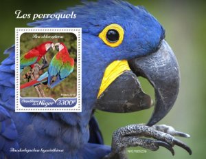 NIGER - 2019 - Parrots - Perf Souv Sheet  - M N H