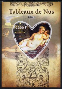 GABON - 2012 - Paintings of Nudes, Titian - Perf Souv Sheet - MNH -Private Issue