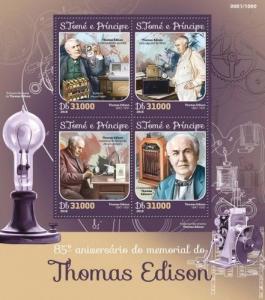 Thomas Edison Inventors Physics Science Sao Tome and Principe MNH stamp set