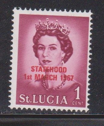 ST LUCIA Scott # 182 MH - Overprinted Statehood 1st March 1967 Red OP