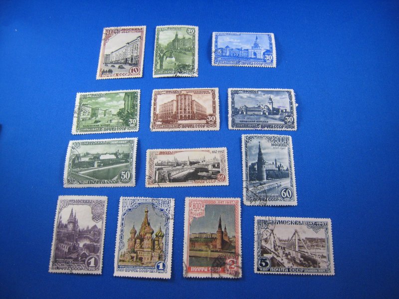 RUSSIA 1947  -  SCOTT # 1132-1144   Used