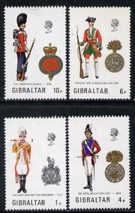 GIBRALTAR - 1973 - Military Uniforms, Series V - Perf 4v Set -Mint Never Hinged