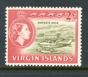 Virgin Islands 145 MH 1964 2c red rose & olive