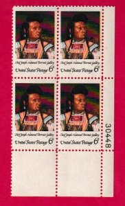 US SCOTT#1364 1968 6c CHIEF JOSEPH PLATE BLOCK - LR #30448 - MNH