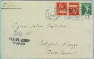 89093 - SWITZERLAND - POSTAL HISTORY - TETE-BECHE on  COVER to ITALY  1919