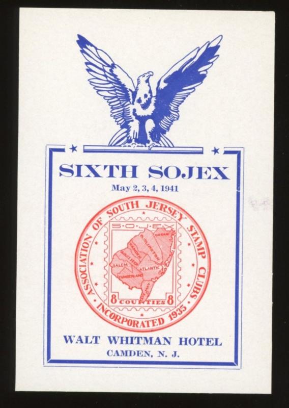 1941 SOJEX  Sixth Annual Stamp Exhibition Camden NJ