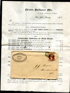 d85 - NEW YORK 1873 Cover & Printed Letter