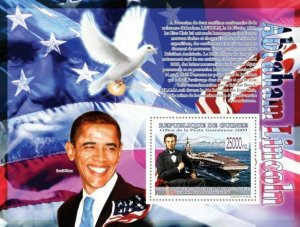 Guinea 2009 MNH - Abraham Lincoln, War Ship CVN-72 (B.Obama). Mi 6546/BL1683