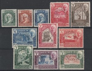 ADEN - Shihr & Mukalla 1942 Sultan Pic set ½a-5R, perf SPECIMEN.